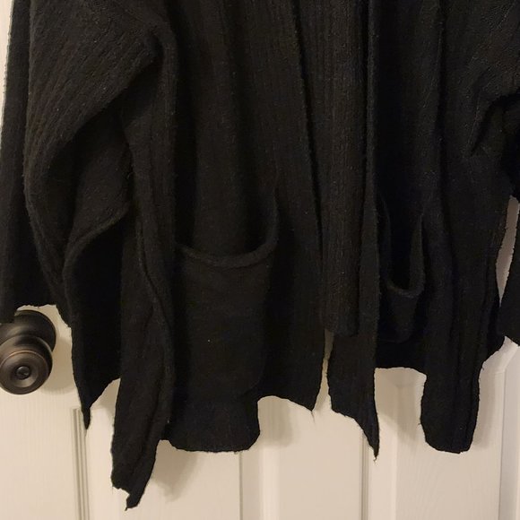 Topshop Long Black Oversized Open Front Cardigan Size 14/XL - Picture 10 of 12